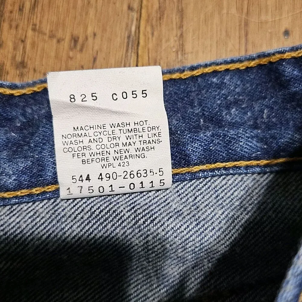 Vtg 90s Levis 501 XX 17501 0115 Womens Denim Jeans Size 9 Blue Made In USA 26x32 - Picture 9 of 15